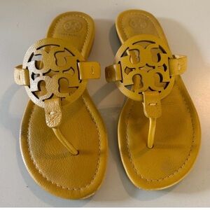 Tory Burch Yellow Logo Thong Sandals size 6.5